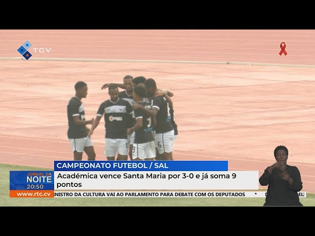 ⁣Campeonato Futebol do Sal: Académica vence Santa Maria por 3-0 e já soma 9 pontos