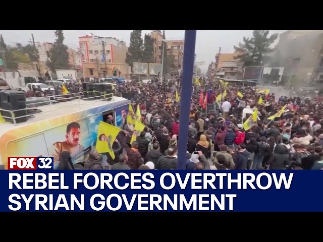 ⁣Rebel forces overthrow Syrian government