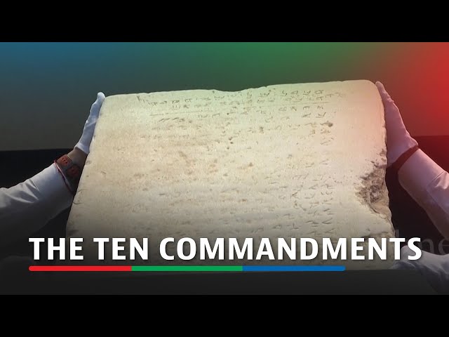 ⁣Up for auction: Ten Commandments earliest complete stone tablet | ABS-CBN News