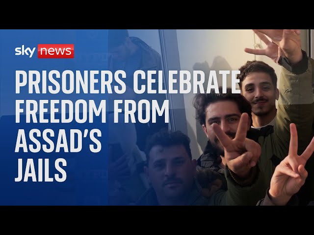 ⁣Assad downfall: Prisoners celebrate freedom in Damascus