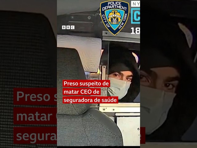 ⁣Preso e identificado nos EUA suspeito de matar CEO de seguradora de saúde #bbcnewsbrasil