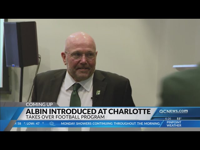 ⁣Tim Albin introduced as new Charlotte football coach