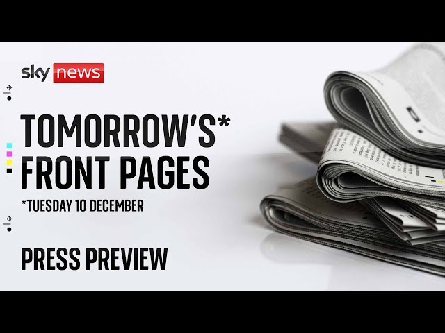 ⁣Sky News Press Preview | Harry Cole and Pippa Crerar | 10 December paper preview