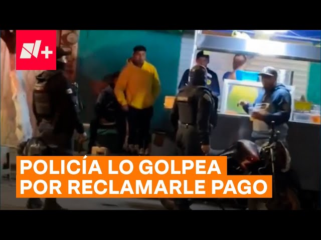 ⁣Policía ataca a macanazos a ciudadano que le reclamó por no pagar papas - N+