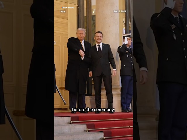 ⁣Trump meets with world leaders at Notre Dame reopening