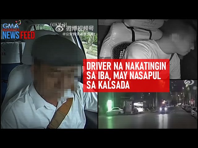 ⁣Driver na nakatingin sa iba, may nasapul sa kalsada | GMA Integrated Newsfeed