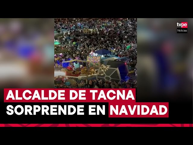 ⁣Alcalde de Ciudad Nueva en Tacna se convierte en Papá Noel y realiza un singular recorrido en trineo