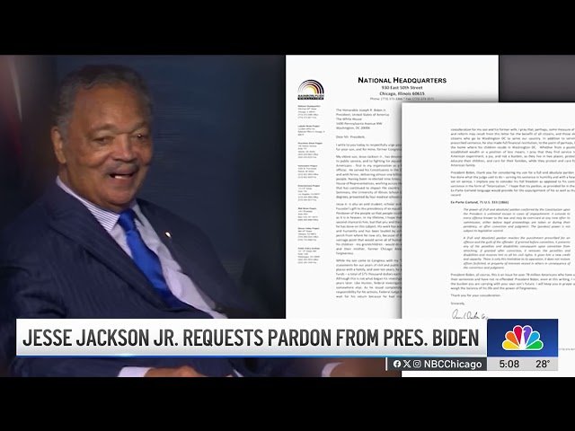 ⁣Jesse Jackson Jr. requests PARDON from President Biden