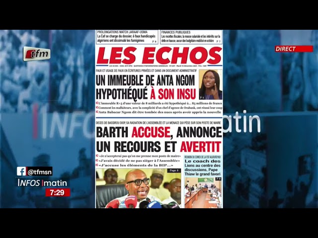 ⁣Yenekay yi ak Cheikh DIOP - Infos matin du 10 décembre 2024