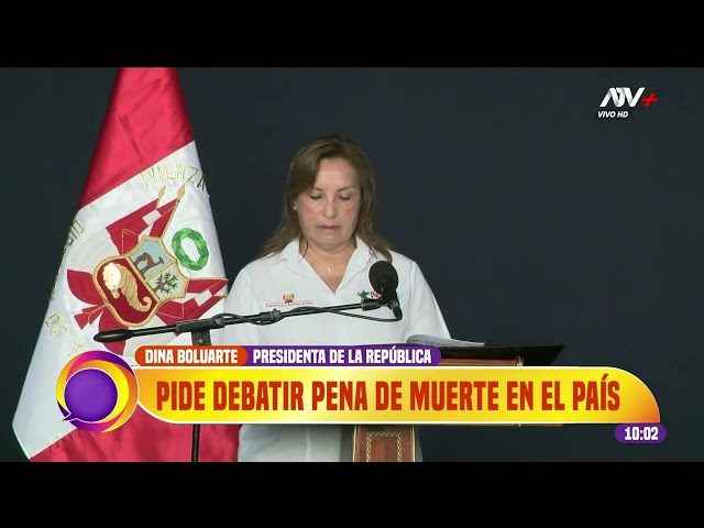 ⁣Presidenta Boluarte pide debatir la pena de muerte en el país tras macabro caso en VMT