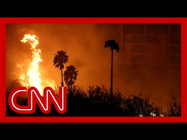 ⁣Wildfire nearly triples in size in one hour as it threatens college campus