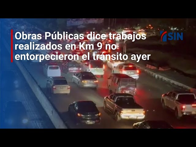 ⁣Obras Públicas dice trabajos realizados en Km 9 no entorpecieron el tránsito ayer