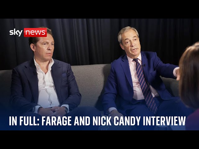 ⁣No conversations with Elon Musk 'at this stage' about a donation, Farage tells Sky News