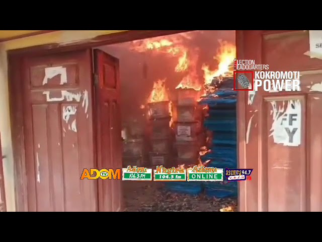 ⁣Tensions rise as Ayensuano EC office is set on fire.{10-12-24}