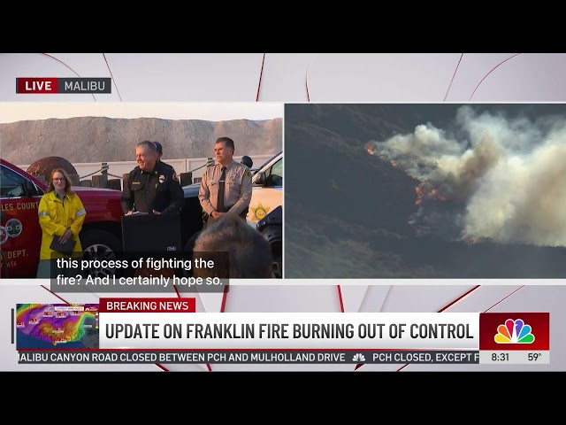 ⁣Watch Live: Officials provide an update on the Franklin Fire in Malibu