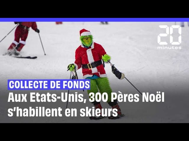 ⁣Aux Etats-Unis, 300 Pères Noël skient pour récolter des fonds