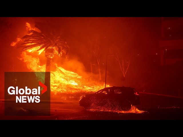 ⁣Malibu wildfire explodes in size, forcing evacuations and destroying homes