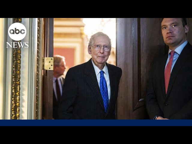 ⁣Mitch McConnell falls during Senate Republican lunch