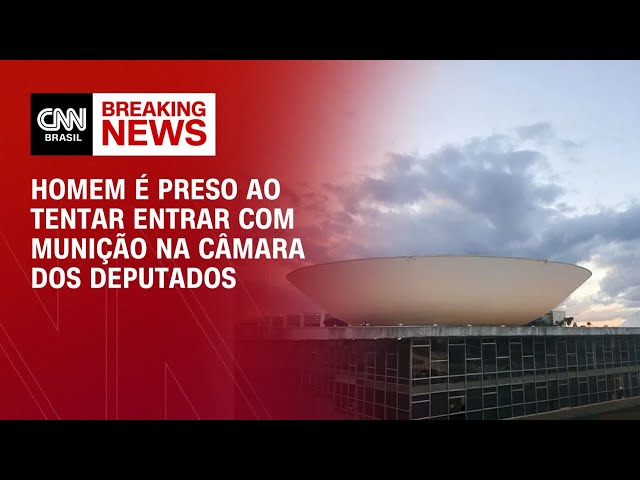 ⁣Homem é preso ao tentar entrar com munição na Câmara dos Deputados | CNN 360º