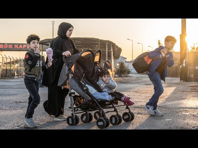 ⁣Syrians await Turkey border entry after fall of Assad's regime