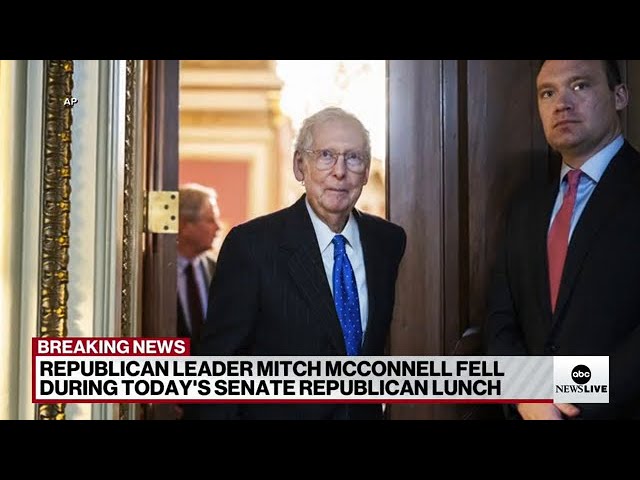 ⁣Mitch McConnell falls during Senate Republican lunch