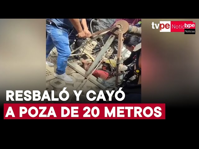 ⁣Huachipa: hombre muere tras caer a poza de casi 20 metros de profundidad