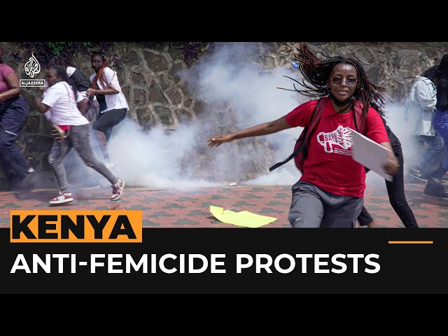 ⁣Kenyan police tear gas protesters marching against femicide | AJ #shorts