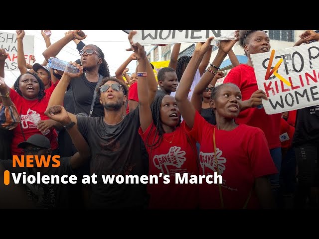 ⁣Police accused of excessive force during anti-femicide March