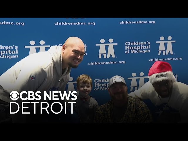 ⁣Detroit Lions players visit Children's Hospital of Michigan