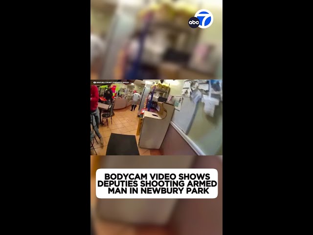 ⁣Bodycam video shows deputies shooting armed man in Newbury Park