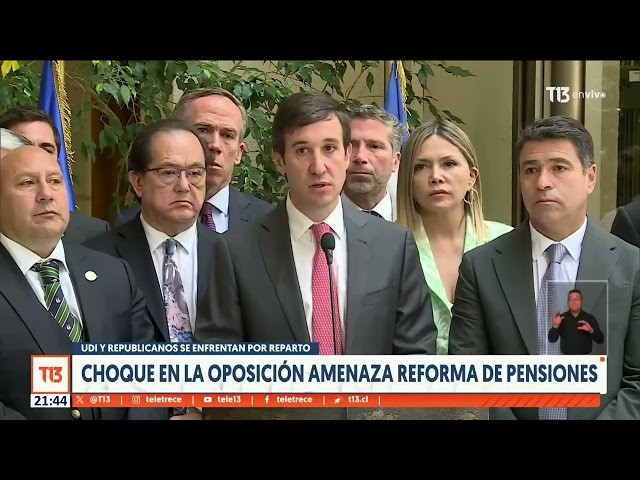 ⁣Choque entre la UDI y republicanos amenaza reforma de pensiones