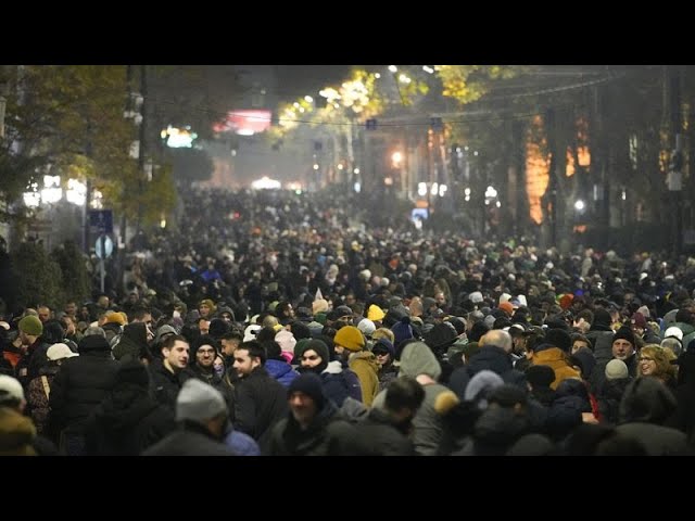 ⁣Georgian anti-government protests enter twelfth night amidst intensifying policing