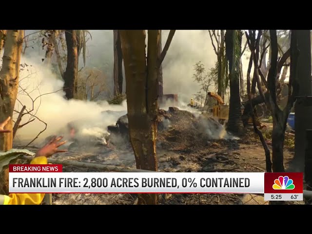 ⁣Franklin Fire: A home on Serra Road in Malibu destroyed