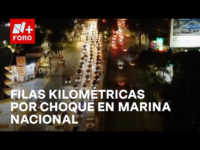 ⁣Así se ven las filas kilométricas por accidente en Av. Marina Naciona - Las Noticias