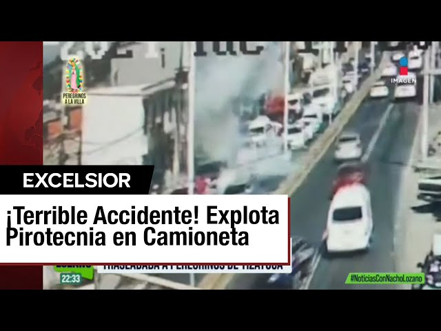 ⁣Explota pirotecnia en una camioneta de peregrinos