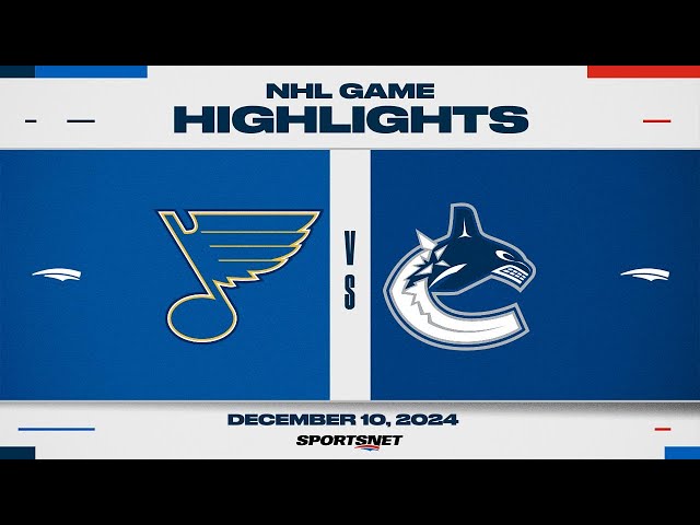 ⁣NHL Highlights | Blues vs. Canucks - December 10, 2024