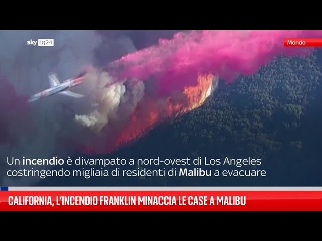 ⁣California, l’incendio Franklin minaccia le case a Malibu