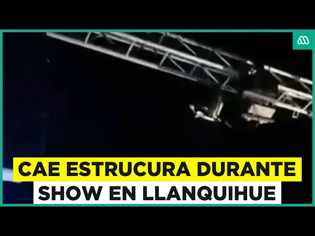 ⁣Video muestra caída de estructura de escenario en show de Croni-K en Llanquihue