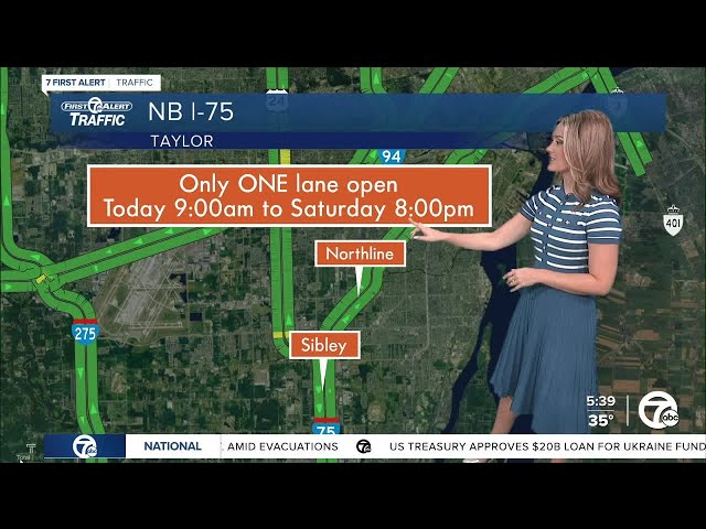 ⁣Emergency repairs closing 2 lanes of northbound I-75 between Sibley & Northline through Saturday