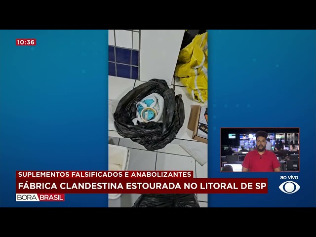 ⁣Fábrica clandestina de anabolizantes e whey protein é desmantelada em SP