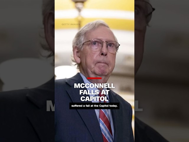 ⁣Senator Mitch McConnell falls at Capitol