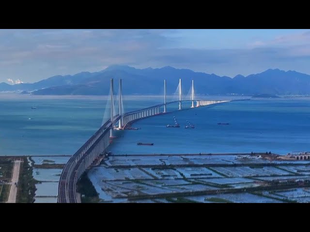 ⁣New sea-crossing path opens to traffic in China's Guangdong