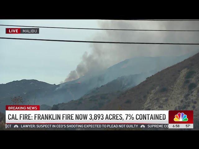 ⁣Wind-driven Franklin Fire burns over 3,000 acres in Malibu