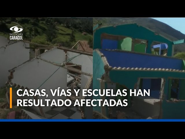 ⁣Más de mil afectados deja un movimiento en masa en Socotá, Boyacá