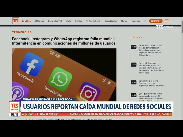 ⁣Facebook, Instagram y WhatsApp registran falla mundial