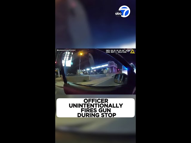 ⁣Burbank officer unintentionally fires gun during traffic stop, video shows