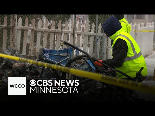 ⁣Dozens at a homeless encampment struggle to find a place to stay as the bitterly cold weather descen