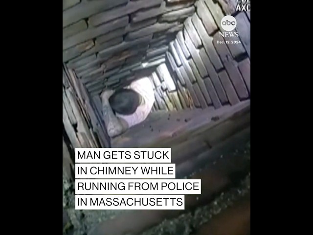 ⁣Man's 'Santa antics' get him stuck in chimney while running from police