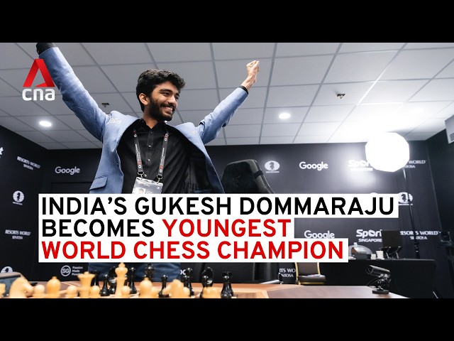 ⁣India's Gukesh Dommaraju beats China's Ding Liren to claim youngest world chess champion t