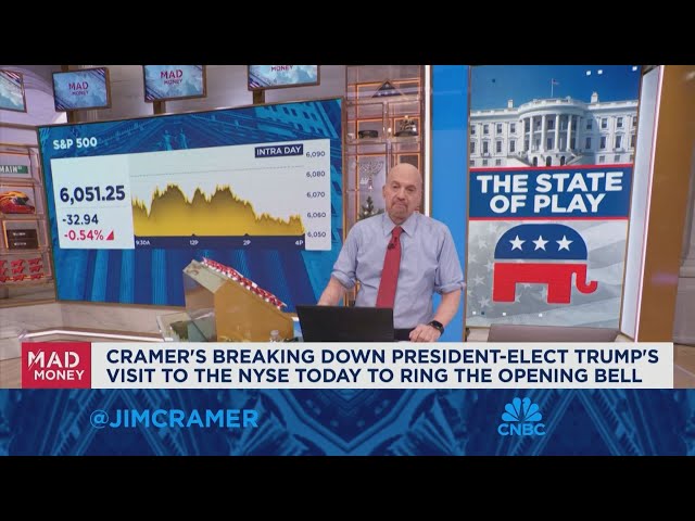 ⁣Jim Cramer breaks down President-Elect Trump's visit to the NYSE today